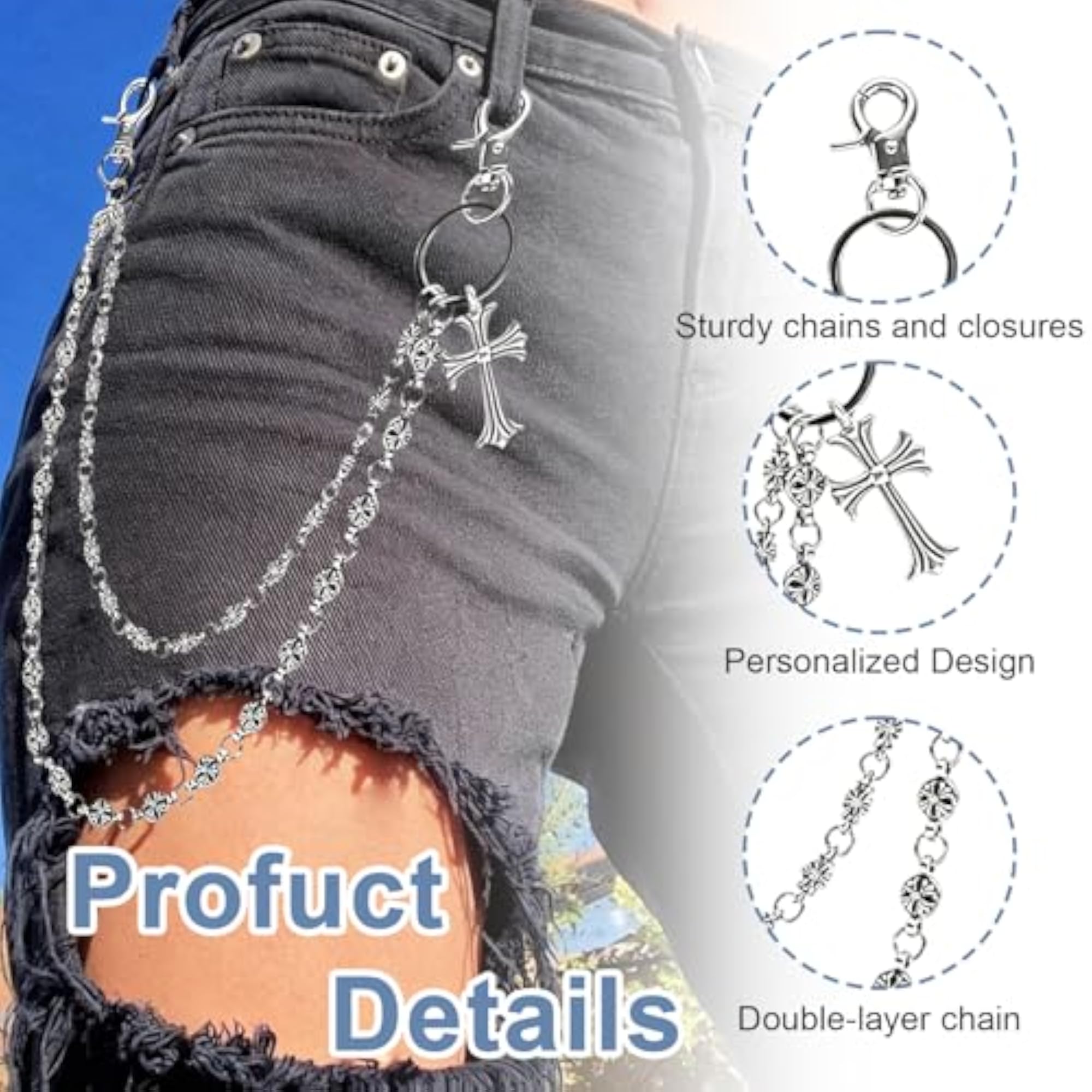 Men's Stylish Chain Necklace, Durable Metal Construction